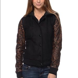 Obey Black & Leopard Varsity Jacket